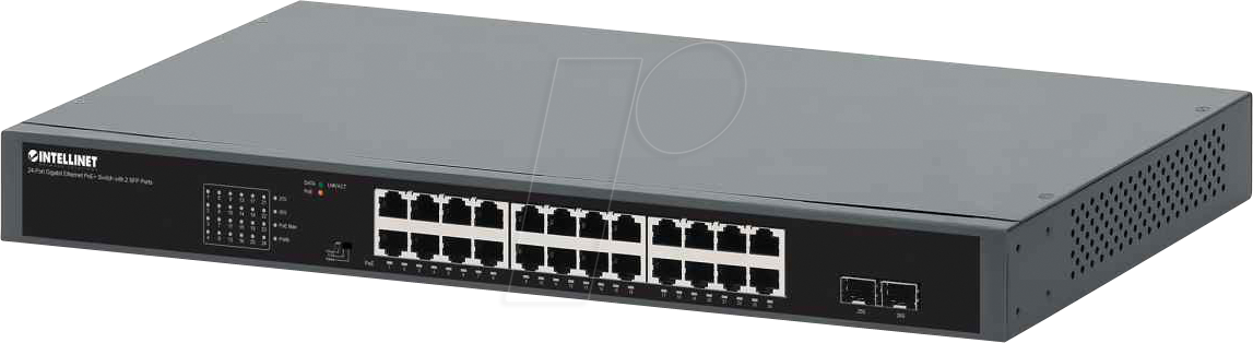 INT 561907 - Switch, 26-Port, Gigabit Ethernet, PoE+, SFP von Intellinet