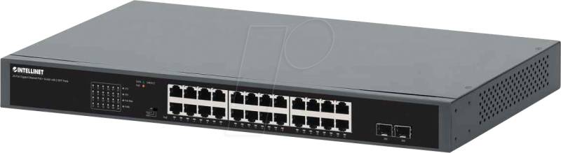 INT 561907 - Switch, 26-Port, Gigabit Ethernet, PoE+, SFP von Intellinet