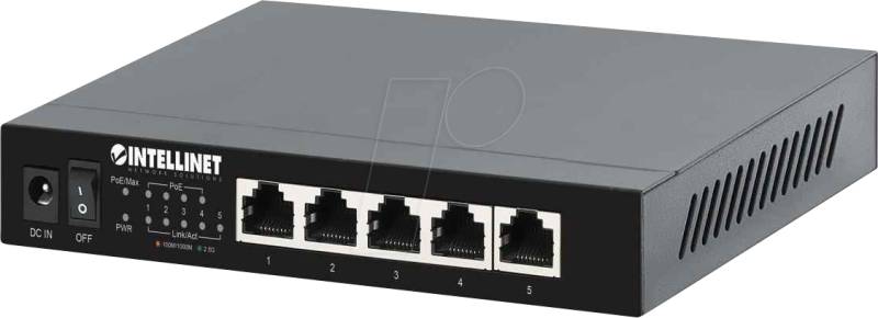 INT 561921 - Switch, 5-Port, 2,5 Gigabit Ethernet, PoE+ von Intellinet