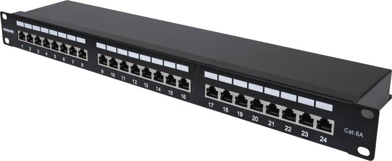 INT 720861 - Patchpanel, 19'', 24-Port, Cat.6a, 1 HE von Intellinet