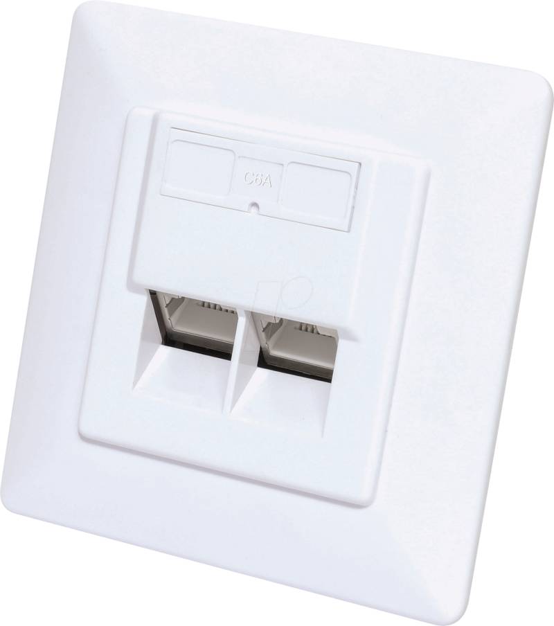 INT 771900 - 2-Port Cat.6 Unterputz Netzwerkdose, geschirmt von Intellinet