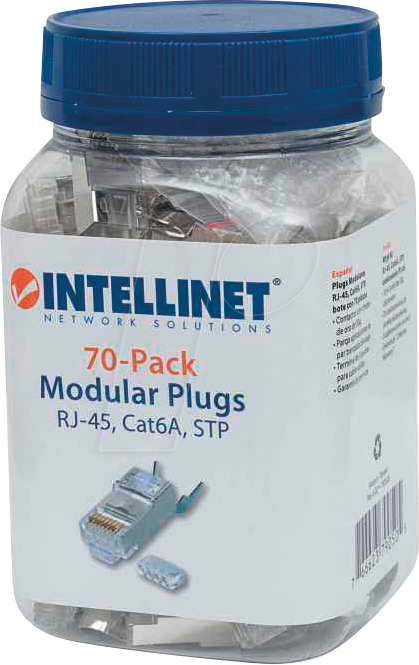 INT 790505 - CAT6A Modularstecker Pro Line, 3-Punkt, 70 Stk von Intellinet