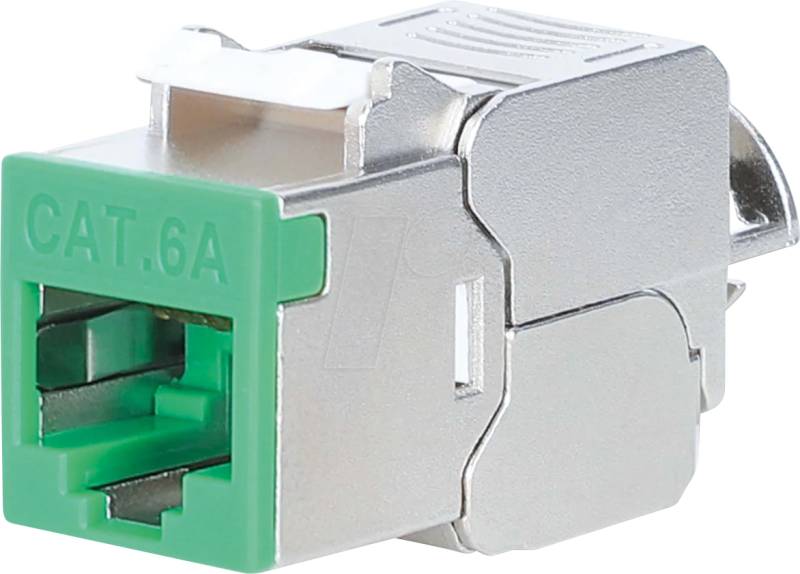 INT 791335 - Keystone Modul RJ45, Cat.6a, STP, Slimline, grün von Intellinet