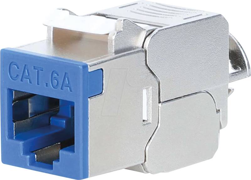 INT 791342 - Keystone Modul RJ45, Cat.6a, STP, Slimline, blau von Intellinet