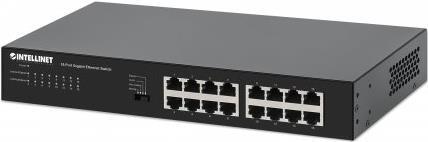 INTELLINET 16-Port Gigabit Ethernet Switch 16 x 10/100/1000 Mbit/s RJ45-Ports, Green Ethernet / IEEE 802.3az Energy Efficient Ethernet, Desktop-Format, optionale 48,30cm (19)-Montagewinkel im Lieferumfang (561815) von Intellinet