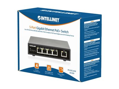 INTELLINET 5-Port Gigabit PoE+ Switch 62W INTELLINET 5-Port Gigabit PoE+ Switch 62W von Intellinet
