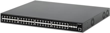 INTELLINET 54-Port L2+ Fully Managed PoE+ Switch mit 48 Gigabit Ports und 6 SFP+ Uplinks IEEE 802.3at/af (PoE+/PoE)-konform, PoE-Leistungsbudget 450 W, Layer 2+/Layer 3 Lite, 6 x 10G SFP+ Ports, 48,30cm (19) Rackmount (561969) von Intellinet