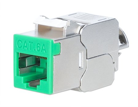 INTELLINET Cat6a 10G Slimline Keystone-Modul, geschirmt und werkzeuglos, grün INTELLINET Cat6a 10G Slimline Keystone-Modul, geschirmt und werkzeuglos, grün von Intellinet