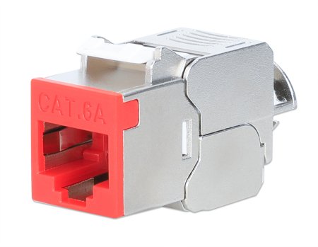 INTELLINET Cat6a 10G Slimline Keystone-Modul, geschirmt und werkzeuglos, rot INTELLINET Cat6a 10G Slimline Keystone-Modul, geschirmt und werkzeuglos, rot von Intellinet