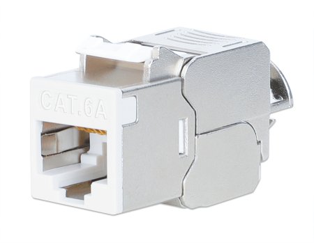 INTELLINET Cat6a 10G Slimline Keystone-Modul, geschirmt und werkzeuglos, weiß INTELLINET Cat6a 10G Slimline Keystone-Modul, geschirmt und werkzeuglos, weiß von Intellinet