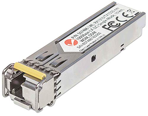 INTELLINET Gigabit SFP Mini-GBIC Transceiver WDM bidirektional1000Base-LX (LC) Single-Mode Port Reichweite bis zu 10km RX1310/TX1550 von Intellinet