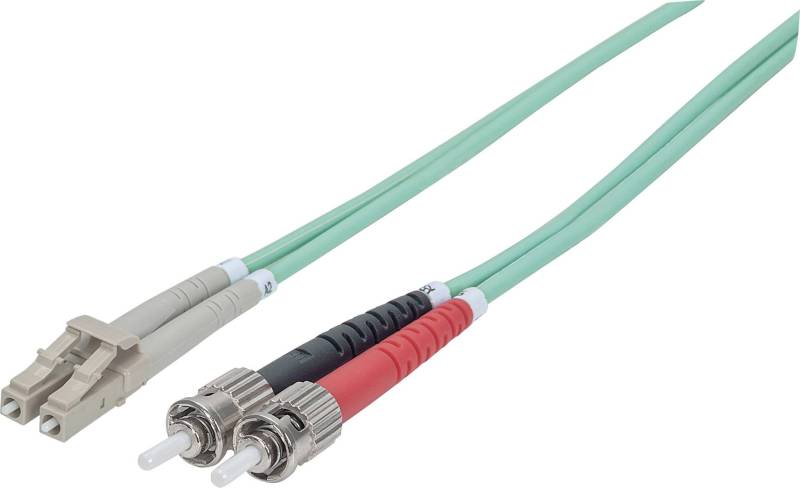 INTELLINET LWL Anschlusskabel LC/ST 10m Multimode OM3 Aqua von Intellinet