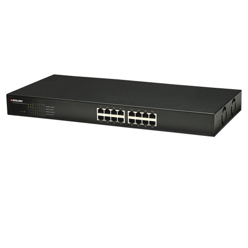 Intellinet 16-Port Gigabit Ethernet Rackmount Switch (16 Port RJ-45 10/100/1000 Mbit/s, IEEE 802.3az) schwarz 524148 von Intellinet