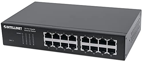 Intellinet 16-Port Gigabit Ethernet Switch Desktop 19" Rackmount schwarz 561068 von Intellinet