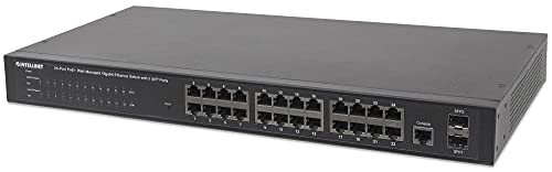 Intellinet 24-Port Gigabit Ethernet PoE+ Web-Managed Switch mit 2 SFP-Ports ( 24 x PoE ports IEEE 802.3at/af Power over Ethernet 2 x SFP) Endspan 19" Rackmount 560559 von Intellinet