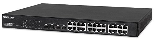 Intellinet 24-Port Gigabit Ethernet PoE+ Web-Managed Switch mit 4 SFP Kombo-Ports (24 x PoE-Ports - IEEE 802.3at/af Power Over Ethernet (PoE+ / PoE) 4 x SFP - Endspan) 19" Rackmount schwarz 561372 von Intellinet
