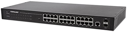 Intellinet 24-Port Web-Managed Gigabit Ethernet Switch mit 2 SFP-Ports schwarz 560917 von Intellinet