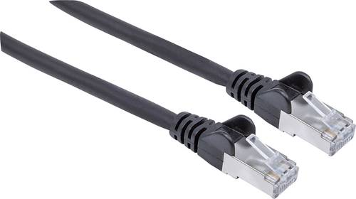 Intellinet 318815 RJ45 Netzwerkkabel, Patchkabel CAT 6a S/FTP 7.50m Schwarz Folienschirm, Geflechtsc von Intellinet