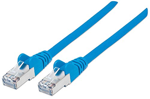 Intellinet 350723 Netzwerkkabel Cat6A SFTP 100% Kupfer RJ-45 Stecker/RJ-45 Stecker, 0,5 m blau von Intellinet