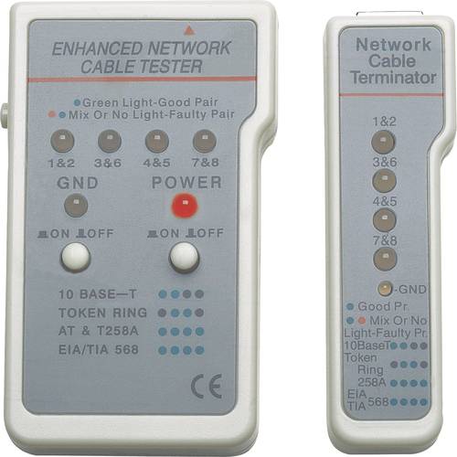 Intellinet 351898 Netzwerktester Passend für (Netzwerk-Spezifikationen (CAT)): CAT 3, CAT 4, CAT 5, von Intellinet