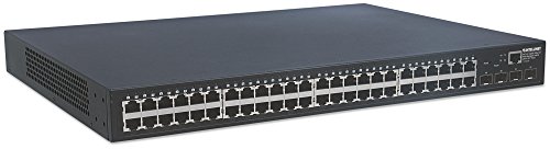 Intellinet 48-Port Gigabit Ethernet Web-Managed Switch mit 4 SFP-Ports (48 x 10/100/1000 Mbit/s RJ45 Ports + 4 x SFP - IEEE 802.3az Energy Efficient Ethernet) 19" Rackmount schwarz 561334 von Intellinet