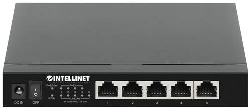 Intellinet 5-Port 2,5G Ethernet PoE+ Switch 4xPSE PoE+ Ports 55W PoE-Leistungsbudget Netzwerk Switch von Intellinet