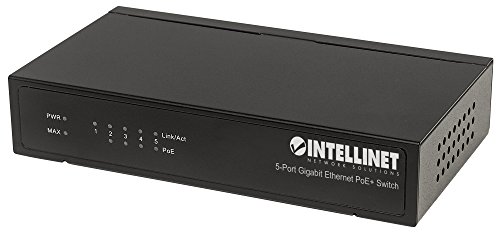 Intellinet 5-Port Gigabit Ethernet PoE+ Switch 4X PSE PoE-Ports IEEE 802.3at/af Power-Over-Ethernet, 60W schwarz 561228 von Intellinet