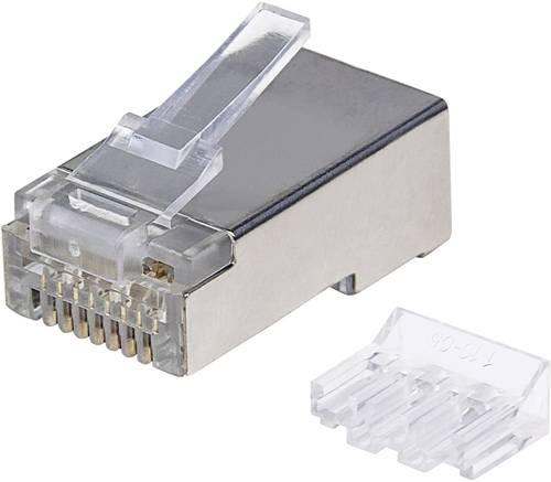 Intellinet 50er-Pack Cat6A RJ45-Modularstecker Pro Line 790505 Crimpkontakt Polzahl 8P8C Silber 50 S von Intellinet