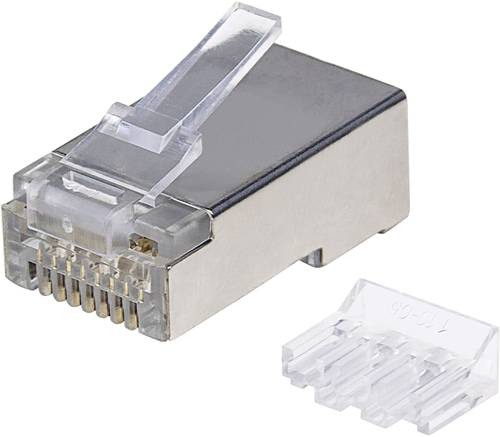 Intellinet 50er-Pack Cat6A RJ45-Modularstecker Pro Line 790505 Crimpkontakt Polzahl 8P8C Silber 50St von Intellinet