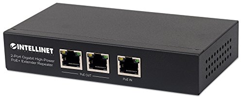 Intellinet 561266 2-Port Gigabit High-Power PoE+ Extender, 2 PSE-Ports Metall Schwarz von Intellinet