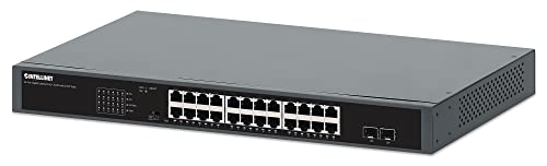 Intellinet 561907 Gigabit Ethernet Switch 24-Port Poe+ mit 2 SFP-Anschlüssen Schwarz von Intellinet