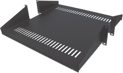 Intellinet 714877 19" 48,3 cm zweiseitiger Fachboden für Laborgestelle 2 HE 19 Zoll schwarz von Intellinet
