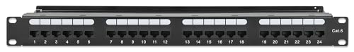 Intellinet 721035 UTP Patchpanel 24 Plätze RJ45 Cat.6 mit Kabelmanagementleiste schwarz Intellinet 721035 UTP Patchpanel 24 Plätze RJ45 Cat.6 mit Kabelmanagementleiste schwarz von Intellinet