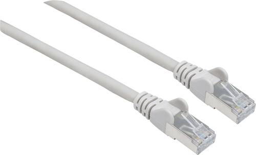 Intellinet 739788 RJ45 Netzwerkkabel, Patchkabel CAT 6 S/FTP 0.25m Grau Folienschirm, Geflechtschirm von Intellinet