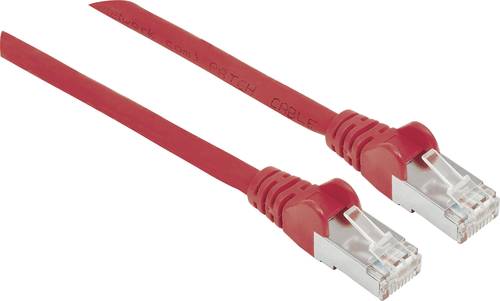 Intellinet 740692 RJ45 Netzwerkkabel, Patchkabel CAT 6a S/FTP 1.00m Rot Folienschirm, Geflechtschirm von Intellinet