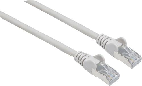 Intellinet 740982 RJ45 Netzwerkkabel, Patchkabel CAT 6a S/FTP 7.50m Grau Folienschirm, Geflechtschir von Intellinet