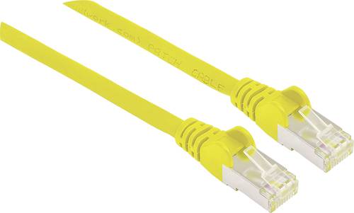 Intellinet 741019 RJ45 Netzwerkkabel, Patchkabel CAT 6a S/FTP 7.50m Gelb Folienschirm, Geflechtschir von Intellinet