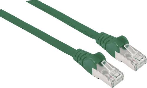 Intellinet 741132 RJ45 Netzwerkkabel, Patchkabel CAT 6a S/FTP 15.00m Grün Folienschirm, Geflechtsch von Intellinet