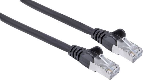 Intellinet 741224 RJ45 Netzwerkkabel, Patchkabel CAT 6a S/FTP 30.00m Schwarz Folienschirm, Geflechts von Intellinet