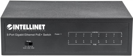 Intellinet 8-Port Gigabit Ethernet PoE+ Switch - Switch - 8 x 10/100/1000 (PoE+) - Desktop - PoE+ (60 W) (561204) von Intellinet