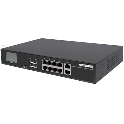 Intellinet 8-Port Gigabit Ethernet PoE+ Switch mit 2 RJ45-Uplink-Ports von Intellinet