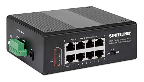 Intellinet 8-Port PoE+ Gigabit Switch mit PoE-Passthrough von Intellinet