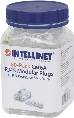 Intellinet 80er-Pack Cat6A RJ45-Modularstecker UTP 3-Punkt-Aderkontaktierung für Massivdraht 80 Ste Intellinet 80er-Pack Cat6A RJ45-Modularstecker UTP 3-Punkt-Aderkontaktierung für Massivdraht 80 Ste von Intellinet