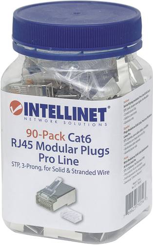 Intellinet 90er-Pack Cat6 RJ45-Modularstecker Pro Line STP 3-Punkt-Aderkontaktierung für Litzen- un von Intellinet