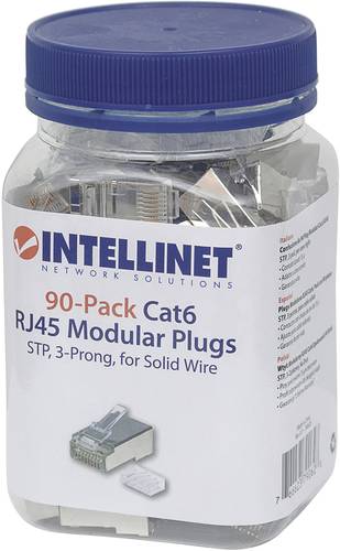 Intellinet 90er-Pack Cat6 RJ45-Modularstecker STP 3-Punkt-Aderkontaktierung für Massivdraht 90 Stec Intellinet 90er-Pack Cat6 RJ45-Modularstecker STP 3-Punkt-Aderkontaktierung für Massivdraht 90 Stec von Intellinet