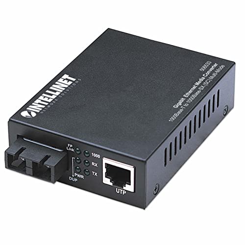 Intellinet Gigabit Ethernet Media Convert 1000Base-T to 1000Base-SX, 506533 (1000Base-T to 1000Base-SX (SC) Multi-Mode, 550 m (1800 ft.)) von Intellinet