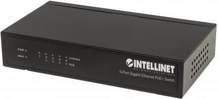 Intellinet Gigabit Ethernet PoE+ Switch - Switch - 4 x 10/100/1000 (PoE+) + 1 x 10/100/1000 - Desktop - PoE+ (60 W) (561228) von Intellinet