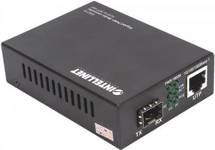 Intellinet Gigabit PoE+ Media Converter - Medienkonverter - GigE - 10Base-T, 100Base-TX, 1000Base-T - RJ-45 / SFP (mini-GBIC) - bis zu 120 km von Intellinet