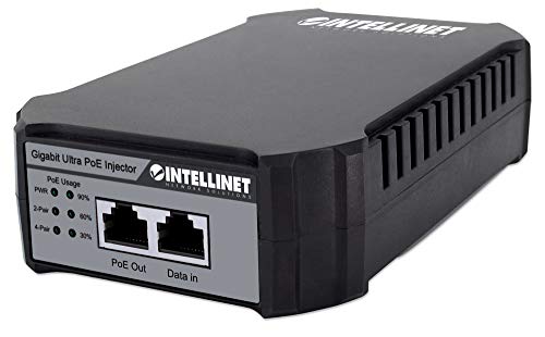 Intellinet Gigabit Ultra PoE-Injektor 1x95W, IEEE 802.3bt, IEEE 802.3at/af, Schwarz, Netzwerkadapter von Intellinet