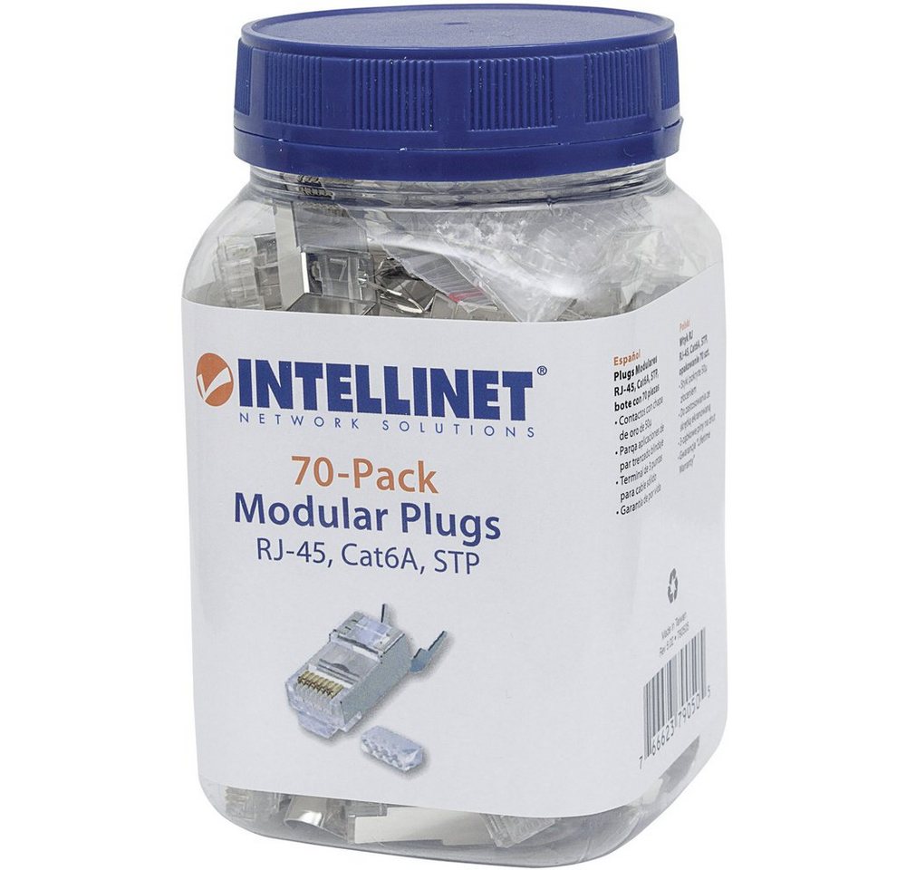 Intellinet Intellinet Intellinet 70er-Pack Cat6A RJ45-Modularstecker Pro Line ST Netzwerk-Adapter von Intellinet